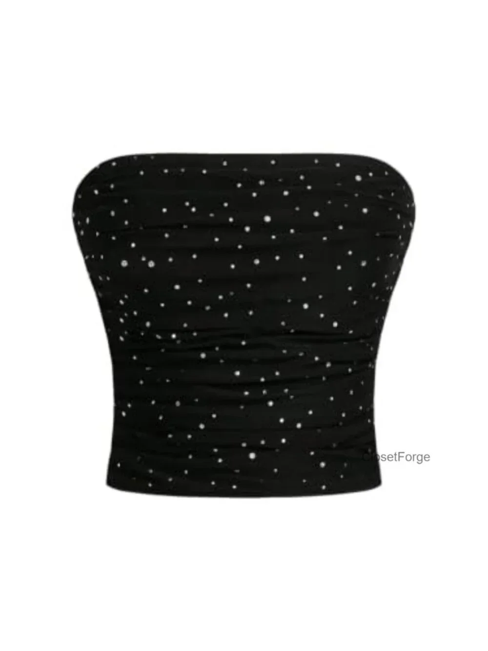 Sequin Corset Tube Top Sleeveless High Stretch Rhinestone Party Crop Bandeau